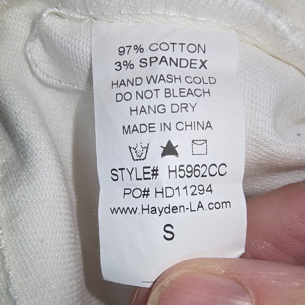 Womens White Raw Hem Flare Fairy Cottage Jean Cropped Small 28x26 Festival Indie - Picture 9 of 12